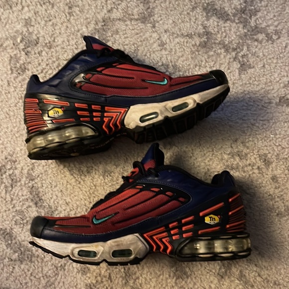 NIKE Air Max Plus Tuned Air 3 Blue Green Magic Ember CD6871-401 Size 5.5y - Picture 2 of 5